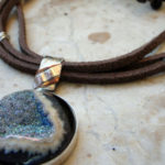 Sterling Silver, Copper and Drusy Pendant