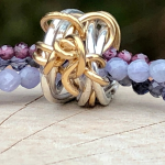 Sterling Silver, 14K Gold, Ruby, Tanzanite & Sapphire Bracelet
