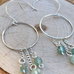 Sterling Silver and Aquamarine Cube Earrings
