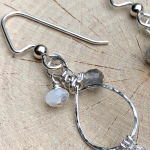 Sterling Silver Teardrop & Gemstone Earrings