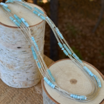 Larimar and Liquid Sterling Silver Necklace