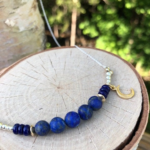 Starry Night Lapis & 14K Gold Moon Necklace